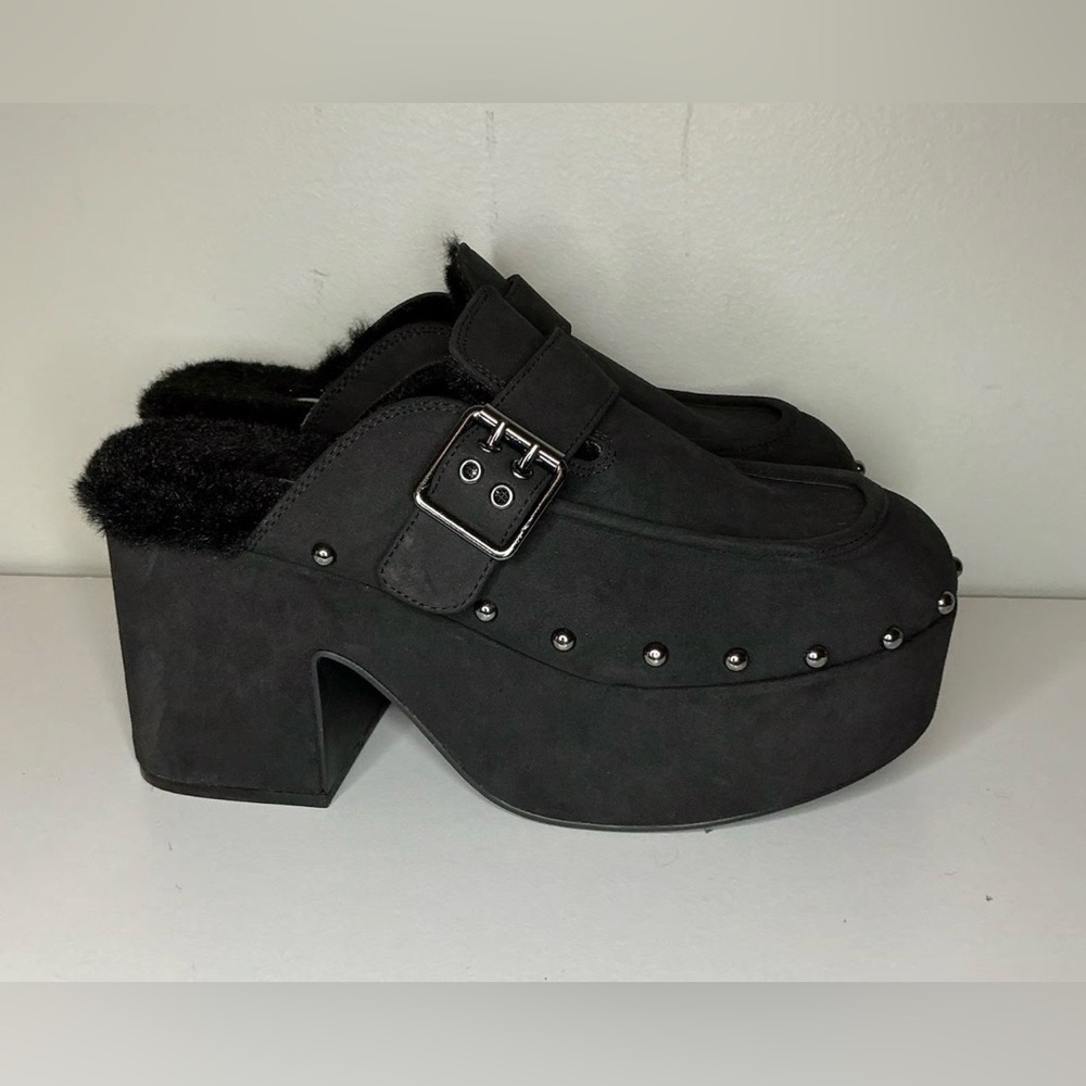 FREE PEOPLE Anya Suede Clogs - Black, Sz 8 NWT - Picture 4 of 6
